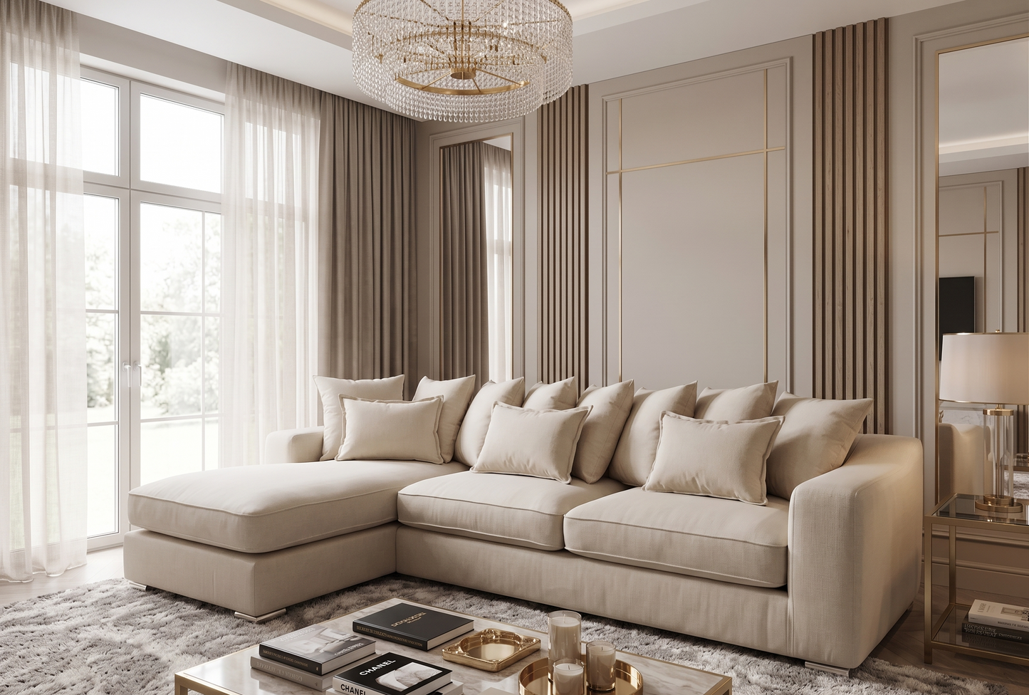 Artisan - Large Facing Left Lounge - Charles Cream