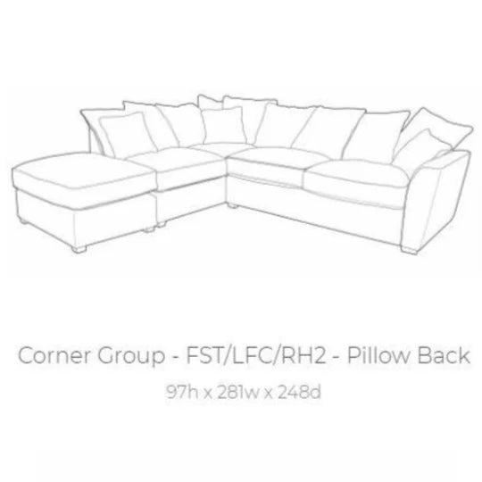Zara Oyster Scatter Cushion Corner Sofa