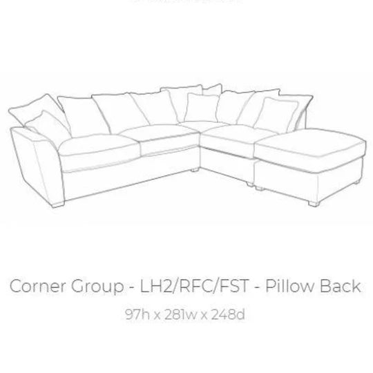 Zara Oyster Scatter Cushion Corner Sofa