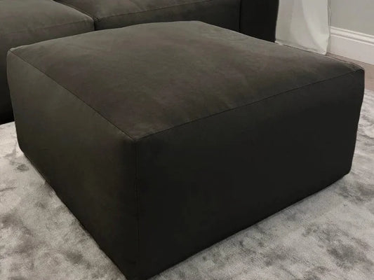 Brooklyn Black Velvet Footstool