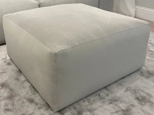 Brooklyn Silver Velvet Footstool