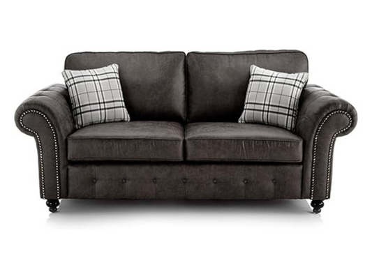 Hugo Black Bonded Leather 2 Seater Sofa