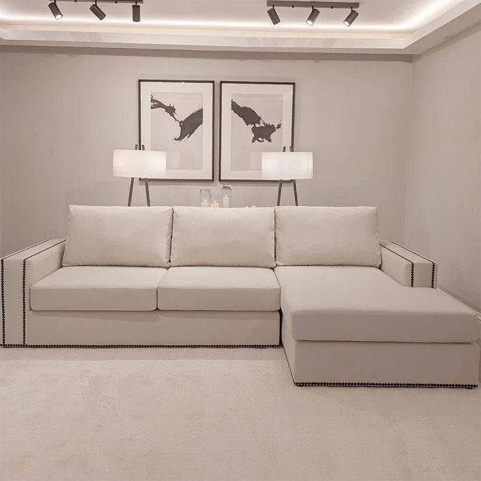 Chelsea Large Corner Sofa with Black Piping