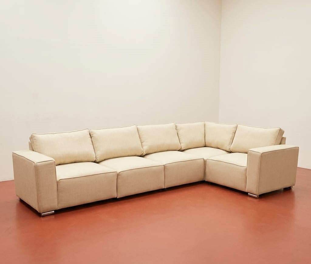 Austen L Shape - Corner Sofa - Modular - Chenille Cream - Clearance