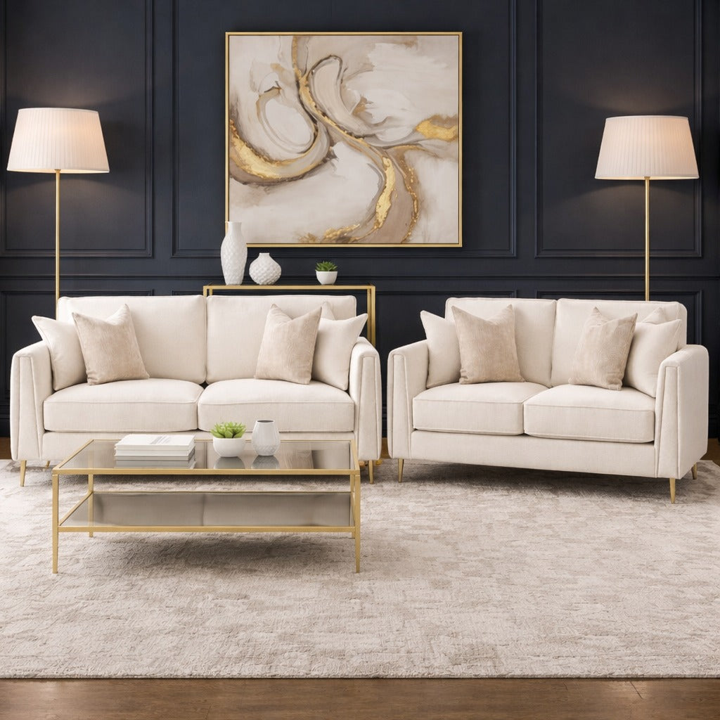 Selina Sofa With Gold Legs