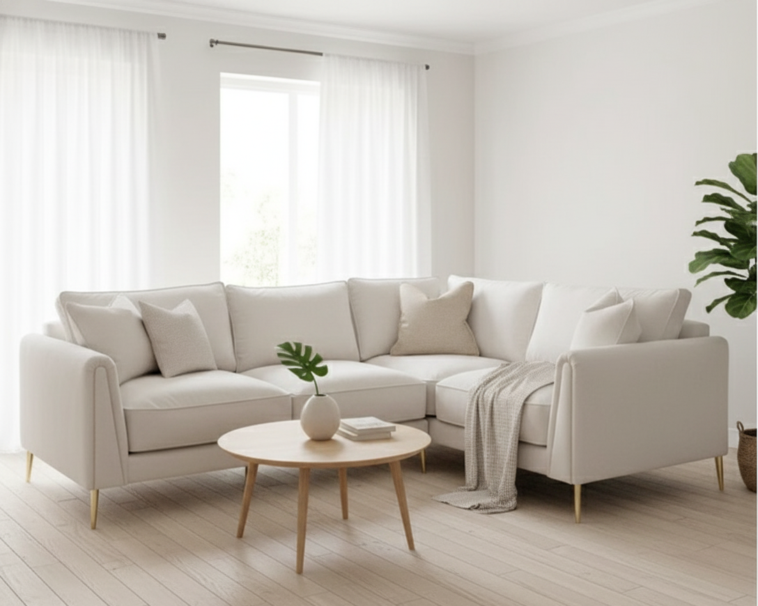 Selina Sofa With Gold Legs