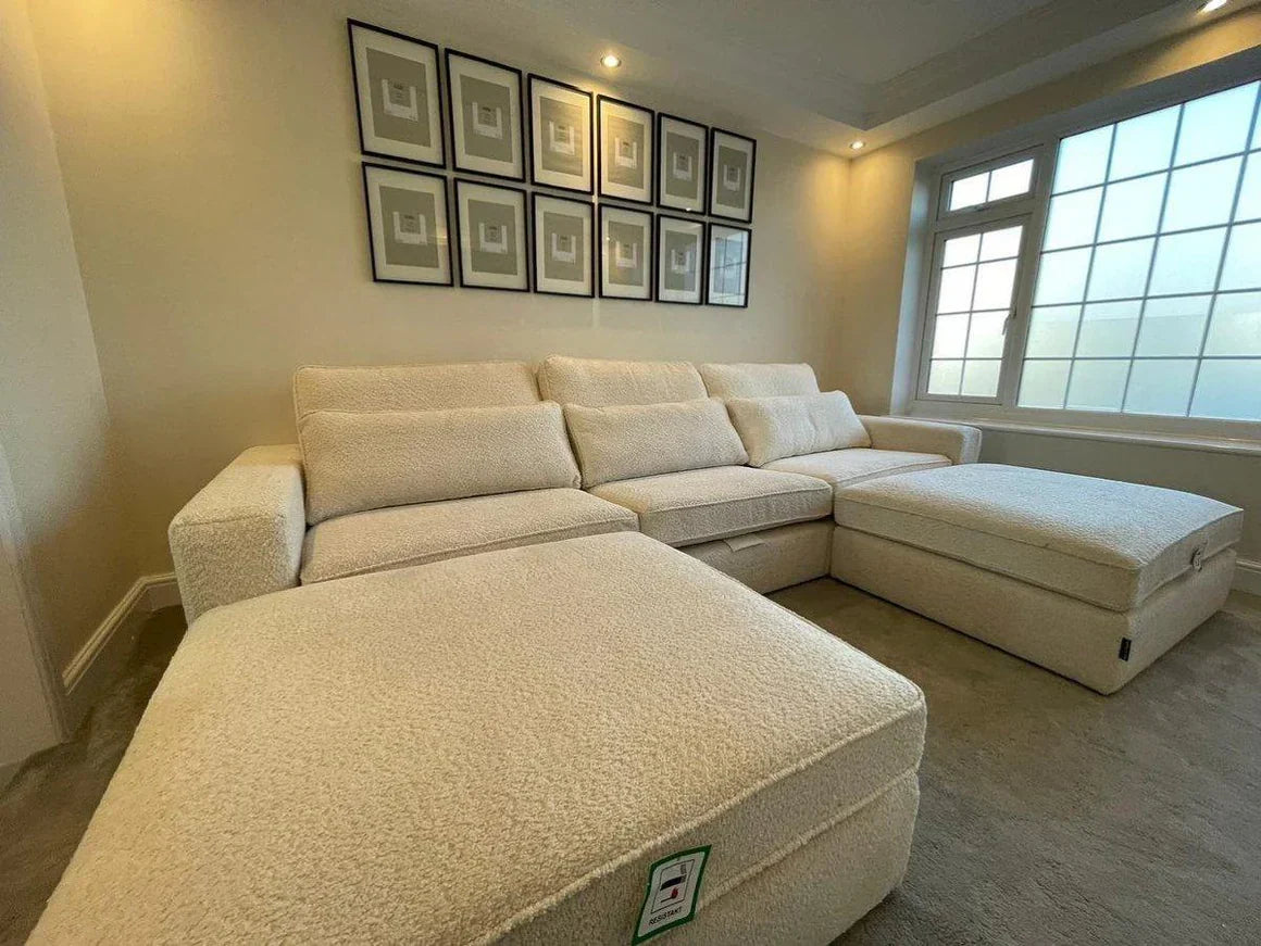 Belmont Cinema Couch Sofa with Footstools
