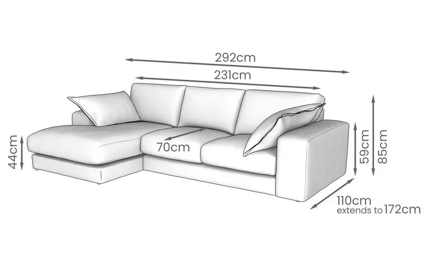 London Left Hand Facing 3 Seater