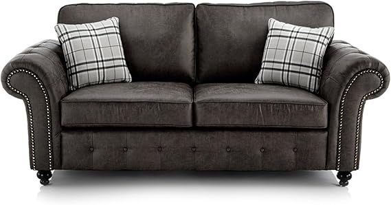 Hugo  Black Bonded Leather 3+2 Sofa Set