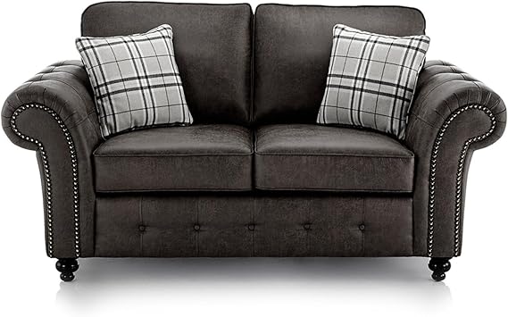 Hugo  Black Bonded Leather 3+2 Sofa Set