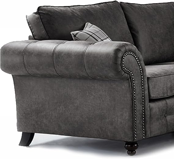 Hugo  Black Bonded Leather 3+2 Sofa Set