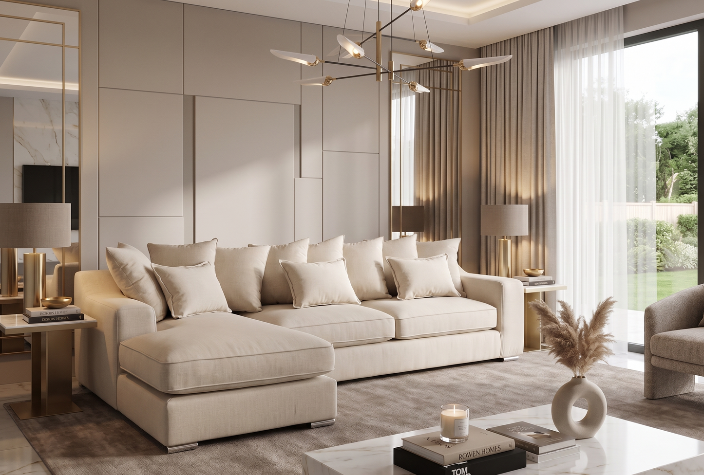 Artisan - Large Facing Left Lounge - Charles Cream