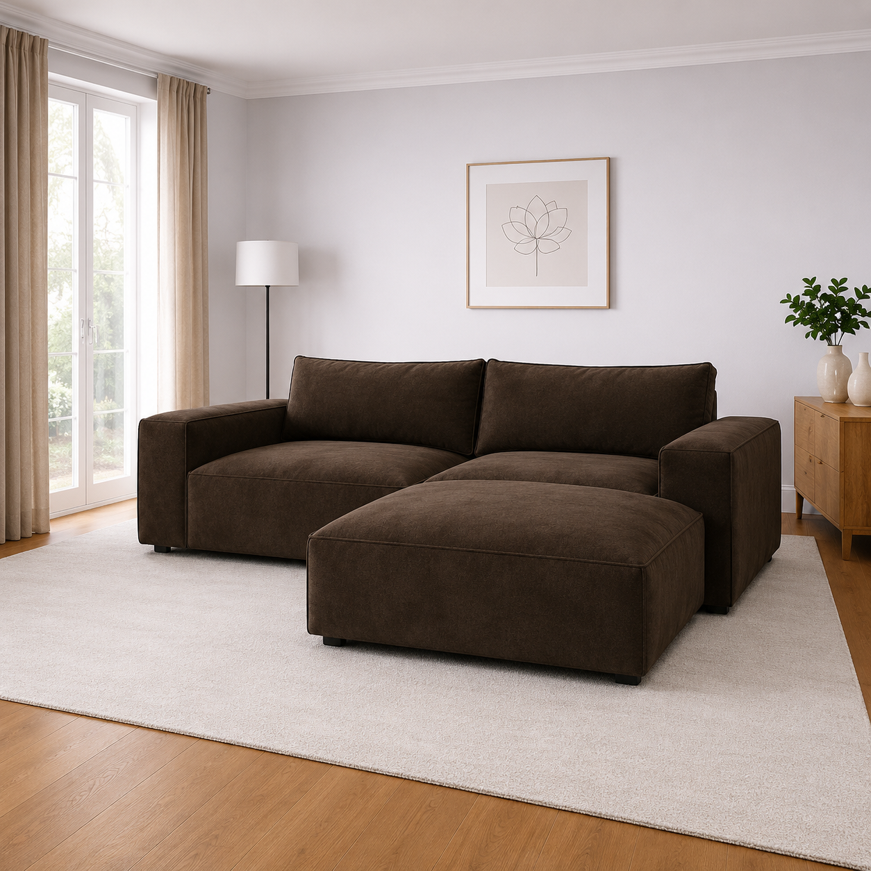 Stratford Luxe Medium Left/Right Corner Sofa Footstool End - Modular