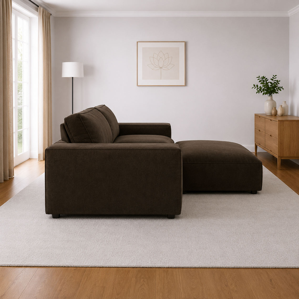 Stratford Luxe Medium Left/Right Corner Sofa Footstool End - Modular