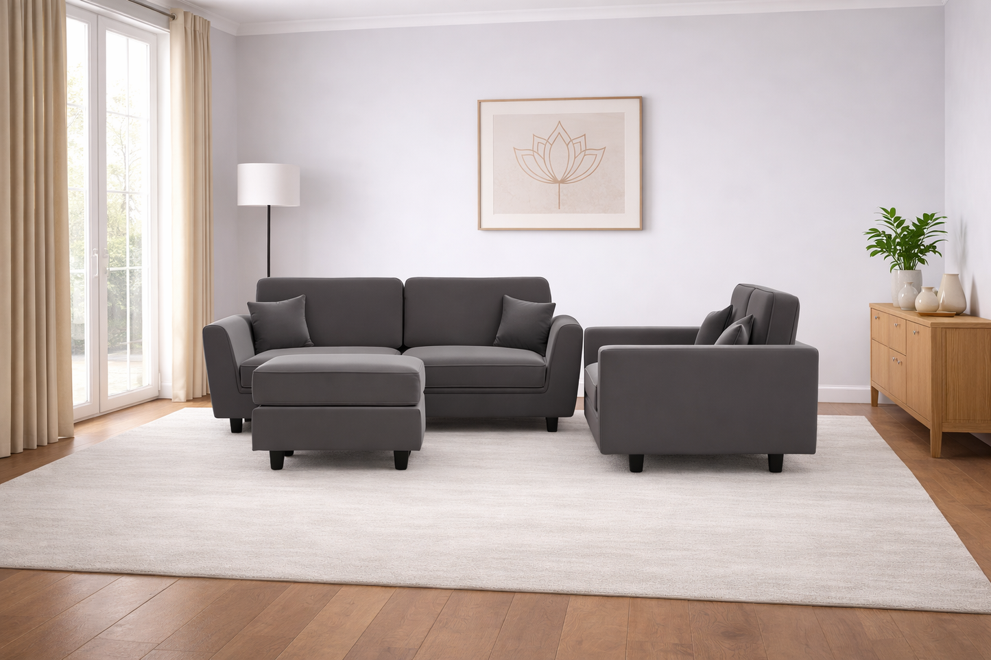 Marylyn 3 Seater + 2 Seater + Footstool Set
