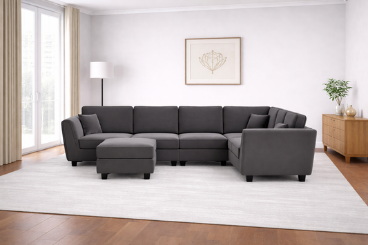 Marylyn Double Corner + Footstool Set