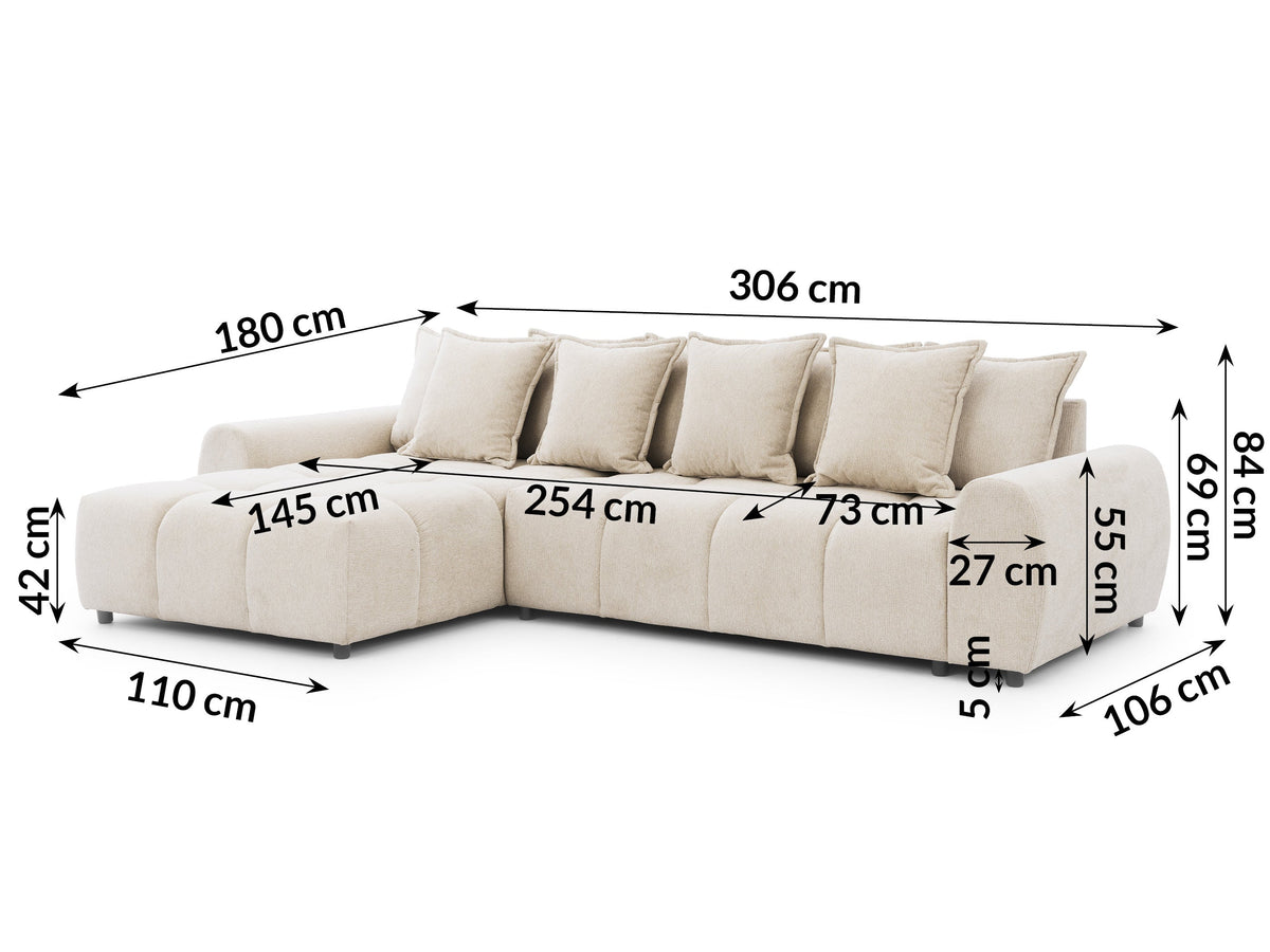 Albane L Shape Corner Sofa