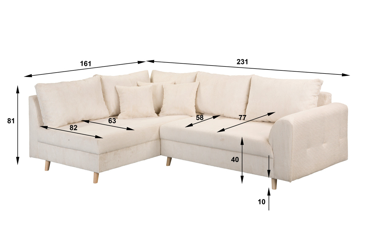 Ariella L Shape Corner Sofa