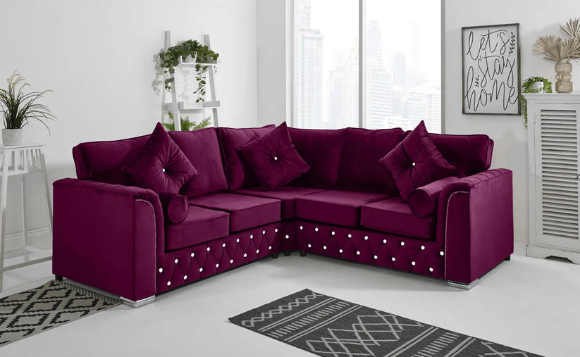Malibu Corner Fullback - 2c2 + Diamonds+ Bolster / Buttoned Cushions