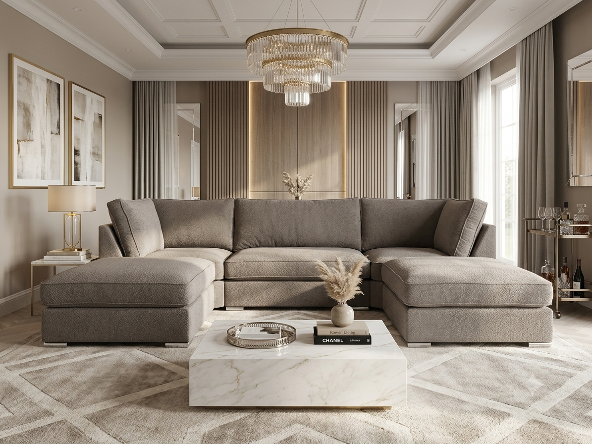 Savoy Fullback U Shape Corner - Modular Sofa - Teddy Truffle - Clearance