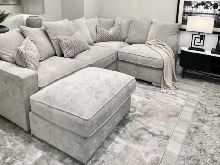 Sofia Silver Corner Sofa – Kingston Silver