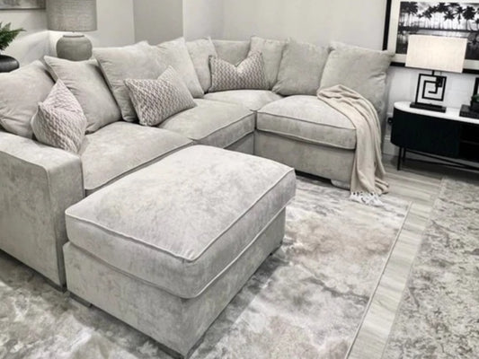 Sofia Silver Corner Sofa – Kingston Silver