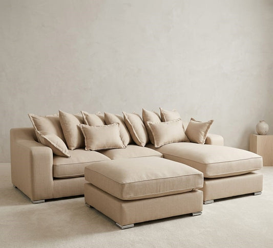 Artisan Comfort Medium + Footstool - Chenille Sand