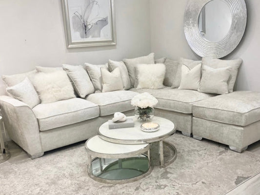 Zara Oyster Scatter Cushion Corner Sofa