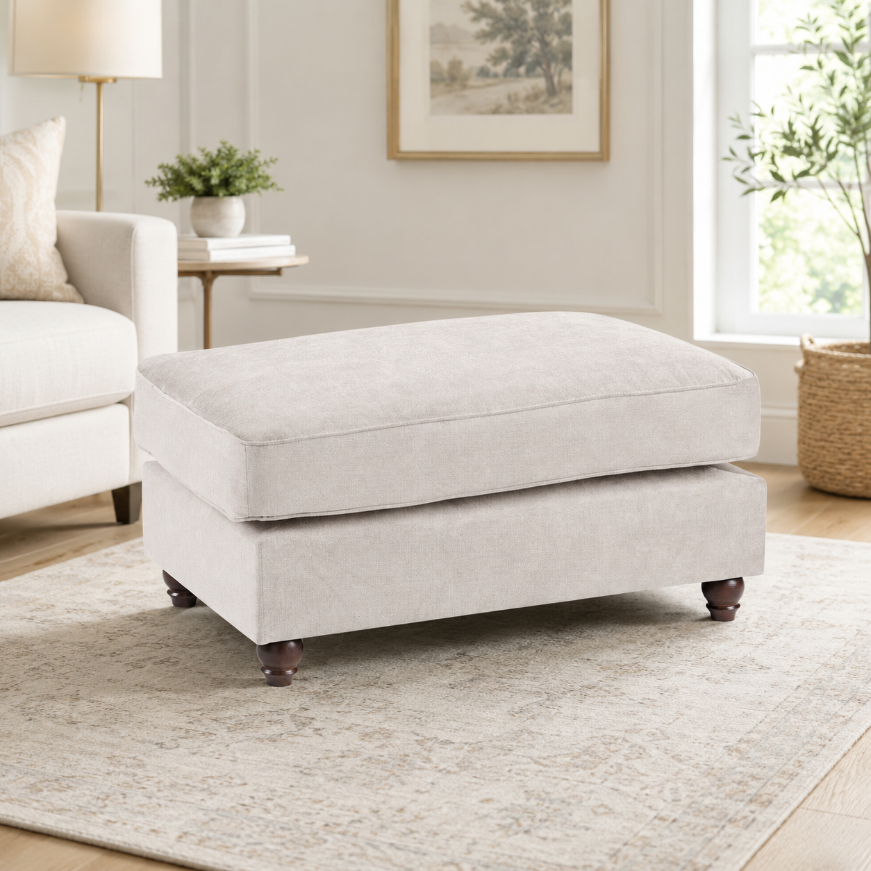 Sloanne Fullback Sofa Stone Footstool