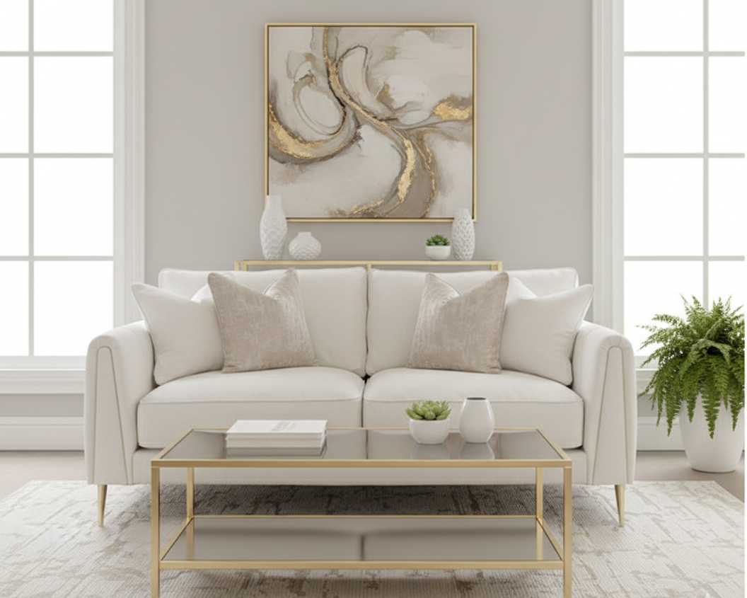 Selina Sofa With Gold Legs