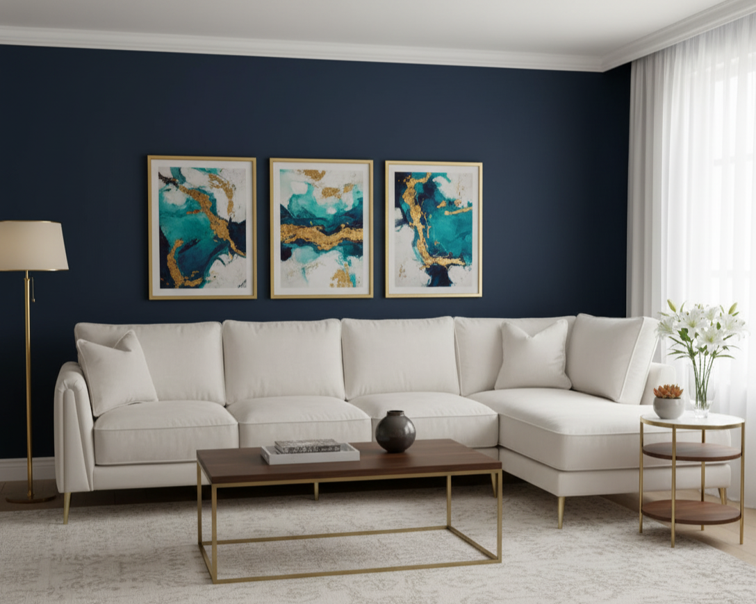 Selina Sofa With Gold Legs