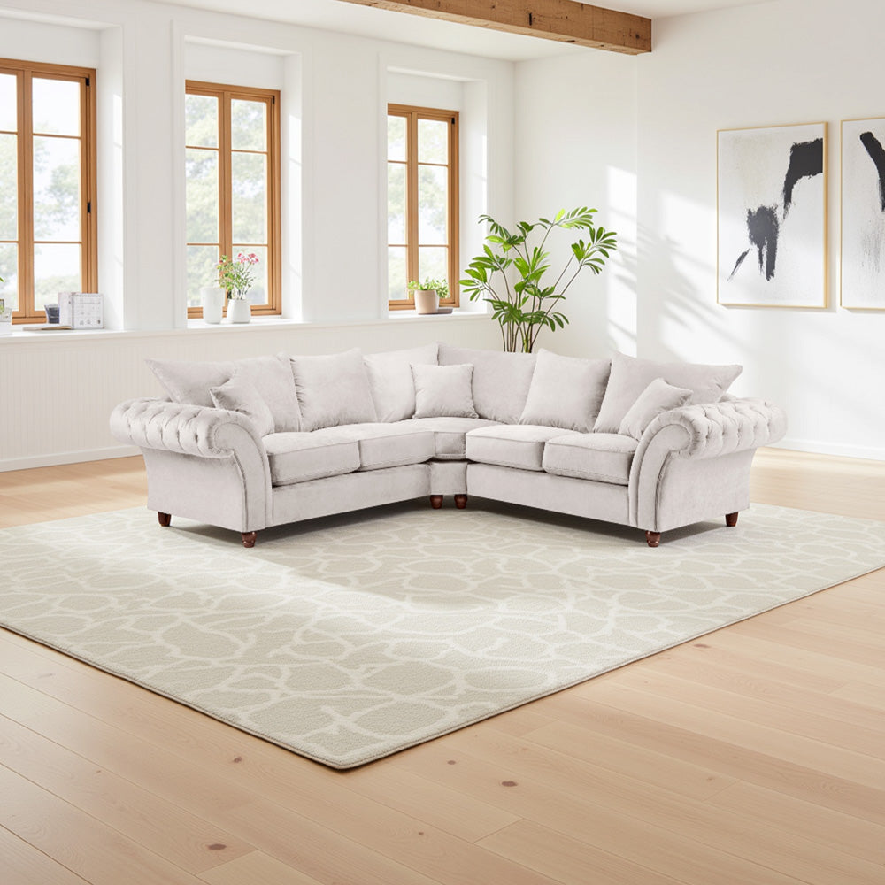 Sloanne Fullback Stone Large Corner Sofa