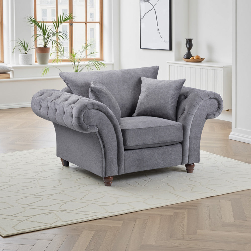 Sloanne  Fullback Sofa Grey Armchair