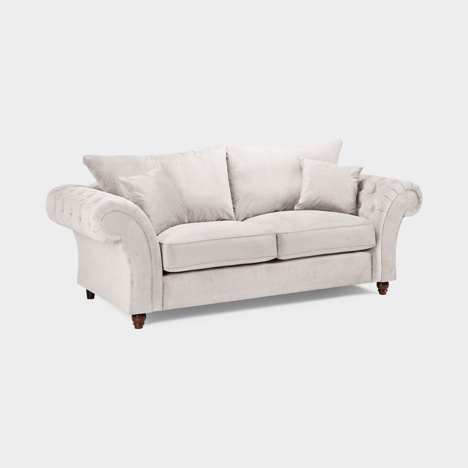 Sloanne Fullback Sofa Stone 3 Seater