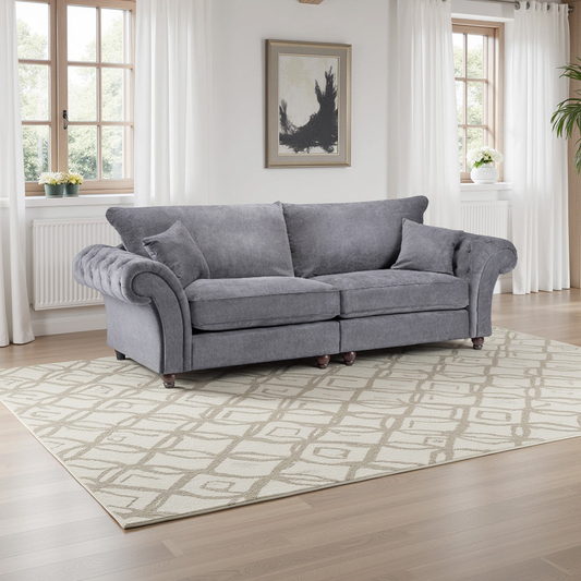 Sloanne Fullback Sofa Grey 4 Seater