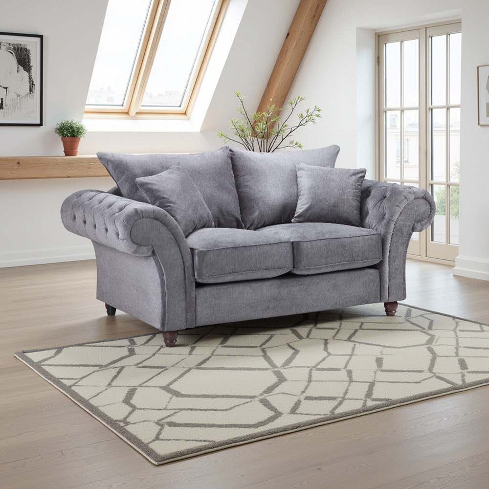 Sloanne  Fullback Sofa Grey 2 Seater