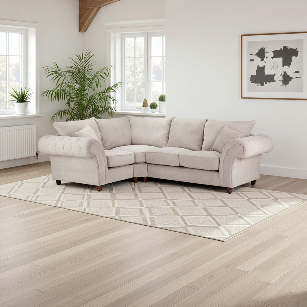 Sloanne Fullback Sofa Stone Left Hand Facing Corner