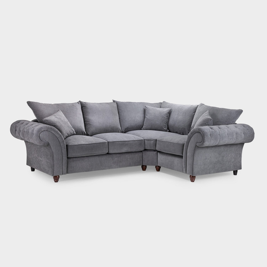 Windsor Fullback Sofa Grey Right Hand Facing Corner
