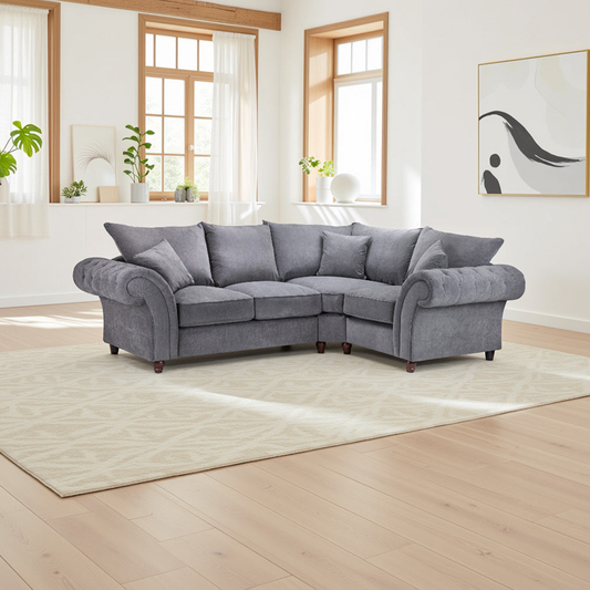 Sloanne Fullback Sofa Grey Right Hand Facing Corner