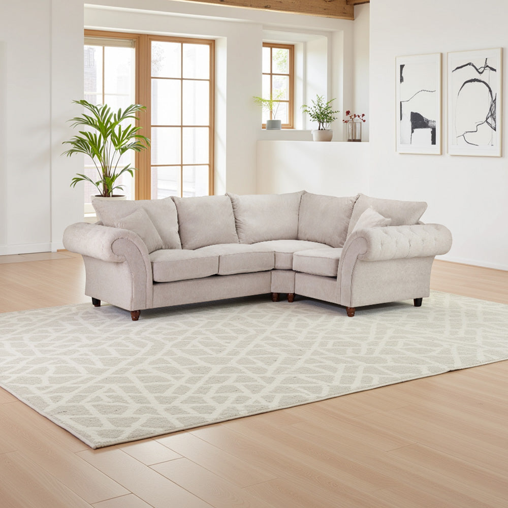 Sloanne Fullback Sofa Stone Right Hand Facing Corner