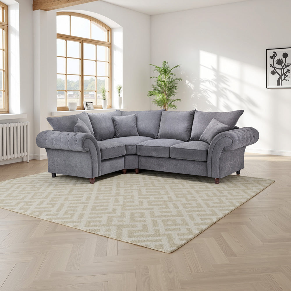 Sloanne Fullback Sofa Grey Left Hand Facing Corner