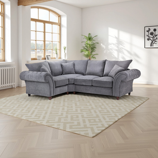 Sloanne Fullback Sofa Grey Left Hand Facing Corner