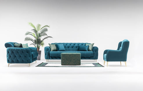 Bodrum Luxury Velvet Sofa Set – 3 Seater & 2 Seater
