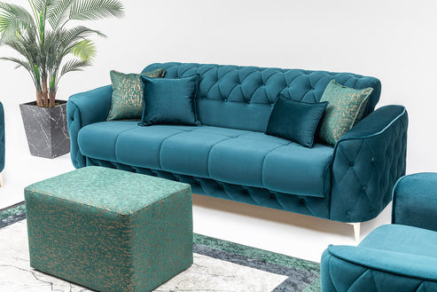 Bodrum Luxury Velvet Sofa Set – 3 Seater & 2 Seater