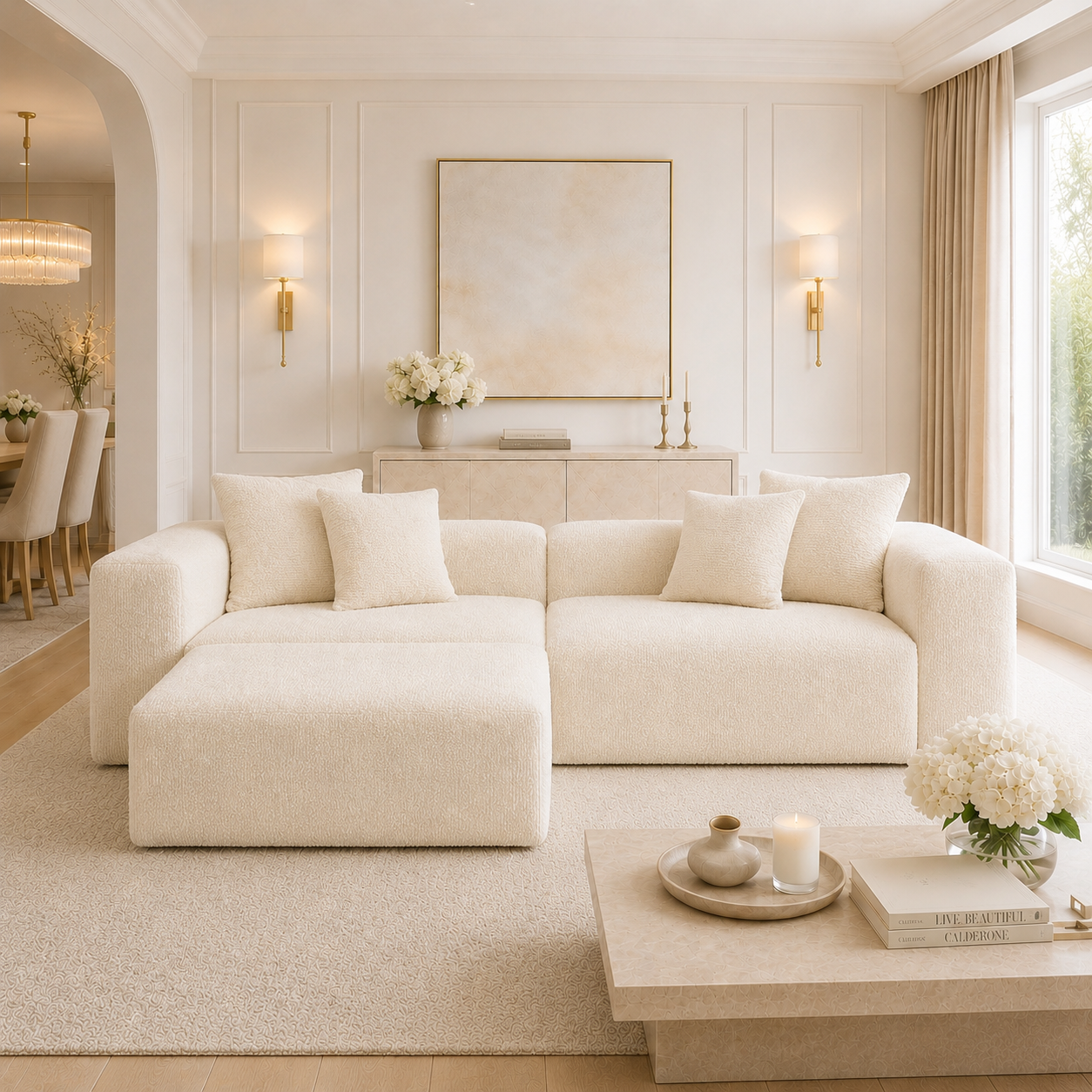 Kensington Modular 2 Seater Sofa + Footstool