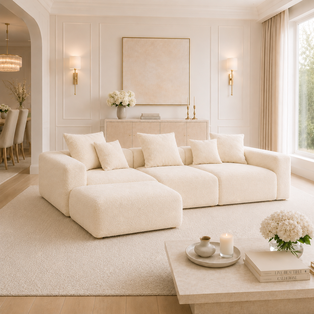 Kensington Modular 3 Seater Sofa + Footstool