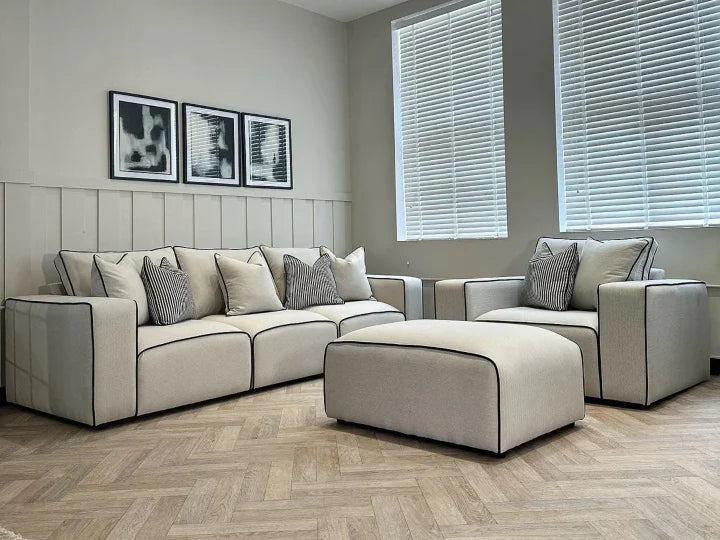 Camden Modular Sofa Set - 3 seater plus armchair with or without Piping